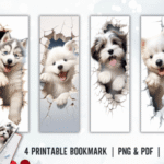 Funny Dog Bookmark Printable Sublimation bookmark dog vintage printable