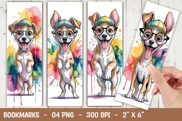 Colorful Dog Bookmark Sublimation Vol. 4 bookmark dog vintage printable