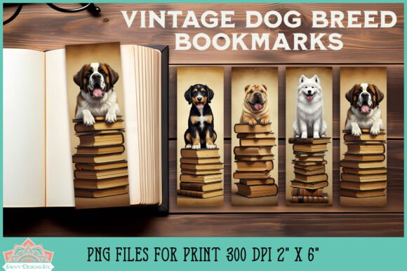Dog Breed Vintage Bookmark Printable Vol. 21 bookmark dog vintage printable