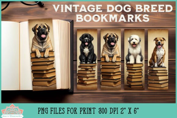 Dog Breed Vintage Bookmark Printable Vol. 17 bookmark dog vintage printable