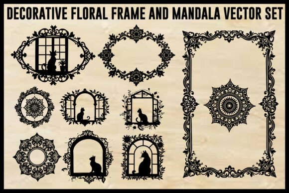 Vintage Floral Laser Cut Ornamental Frame Vol. 16 floral vintage frame flower ornament