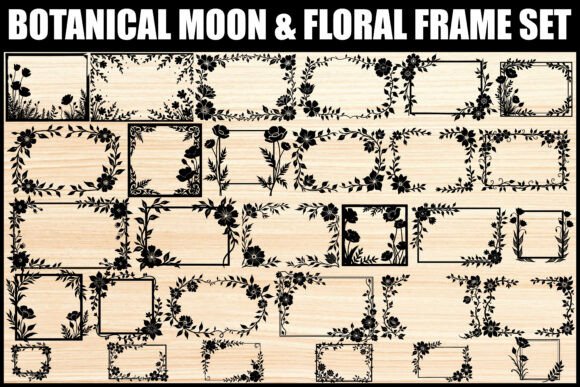 Floral Botanical Frame Clipart Set floral vintage frame flower ornament