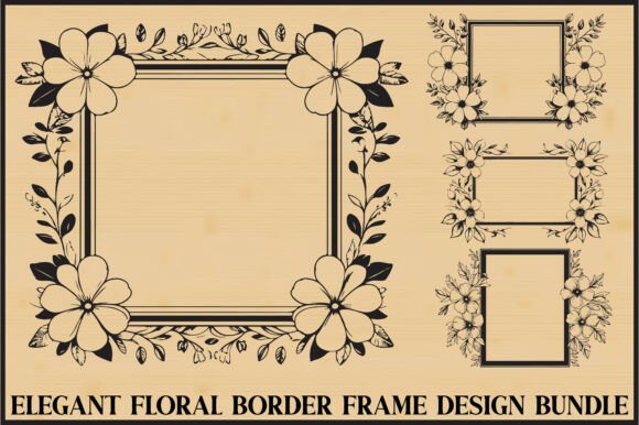 Floral Frame Border Bundle Vol. 5 floral vintage frame flower ornament