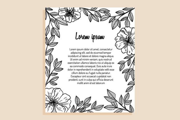 Vintage Ornament Frame Hand Drawing floral vintage frame flower ornament