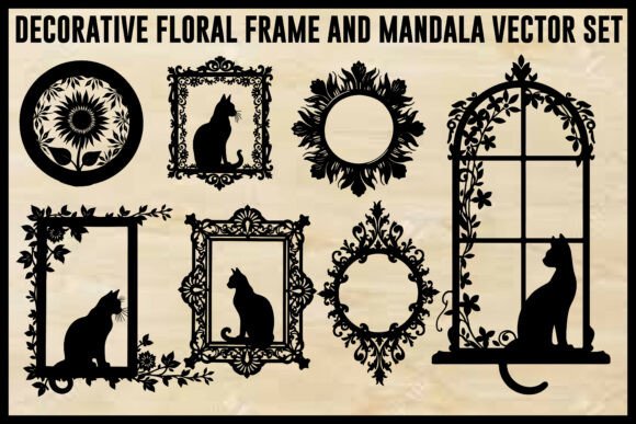Vintage Floral Laser Cut Ornamental Frame Vol. 23 floral vintage frame flower ornament