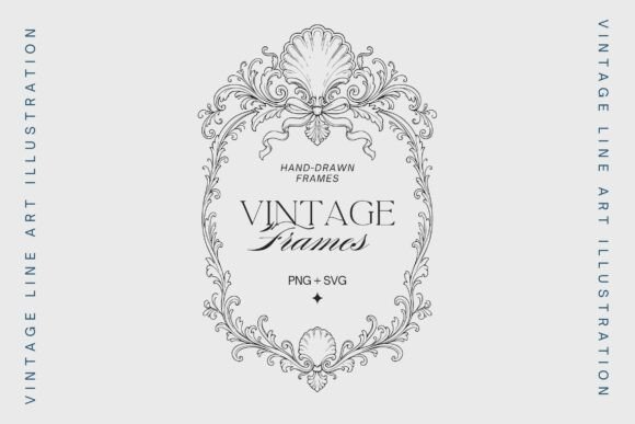 5 Vintage Baroque Frames vintage frame PNG transparent design