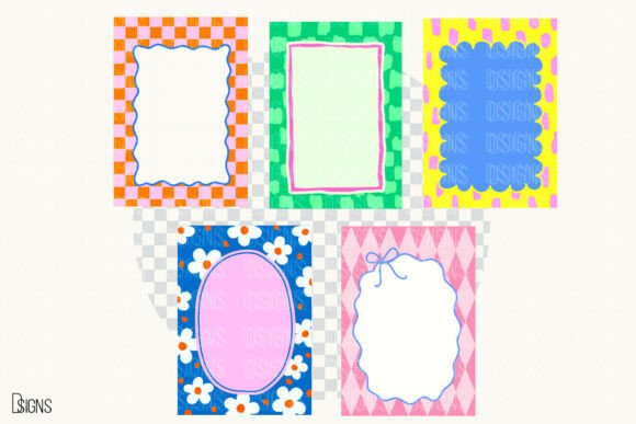 Retro Summer Frame Clipart Bundle vintage frame gift product design