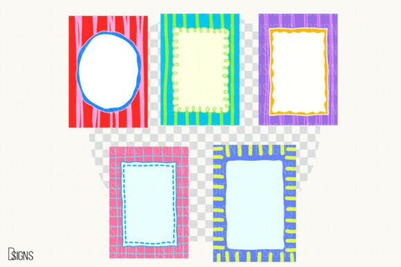 Retro Summer Frame Clipart Bundle vintage frame gift product design