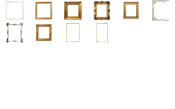 Elegant Baroque Gold Frame PNG gold vintage frame png transparent