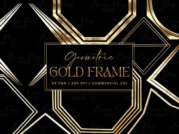 Geometric Gold Frame Clipart Bundle gold vintage frame png transparent