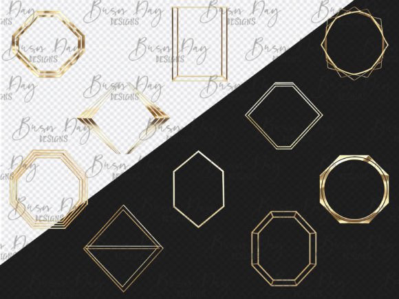 Geometric Gold Frame Clipart Bundle gold vintage frame png transparent