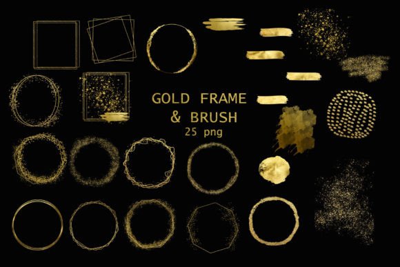 Gold Frame Geometric Gold Sublimation Vol.3 gold vintage frame png transparent