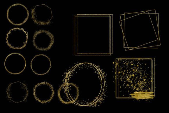 Gold Frame Geometric Gold Sublimation Vol.3 gold vintage frame png transparent
