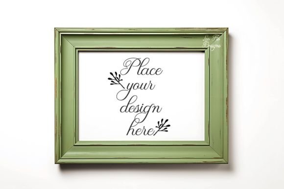 Minimal Green Picture Frame Mockup vintage green frame png transparent