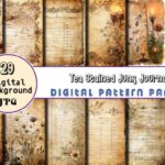 tea stained junk journal background junk journal aesthetic vintage printable wallpaper