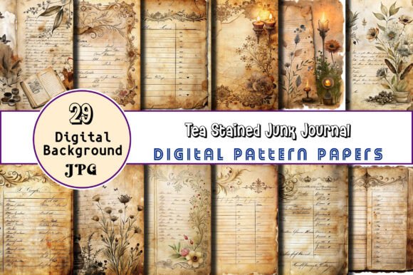 tea stained junk journal background junk journal aesthetic vintage printable wallpaper