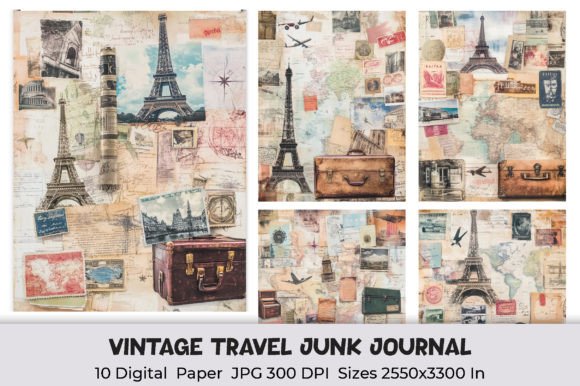 vintage travel junk journal background junk journal aesthetic vintage printable wallpaper