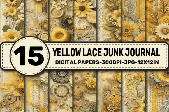 yellow lace junk journal background junk journal aesthetic vintage printable wallpaper