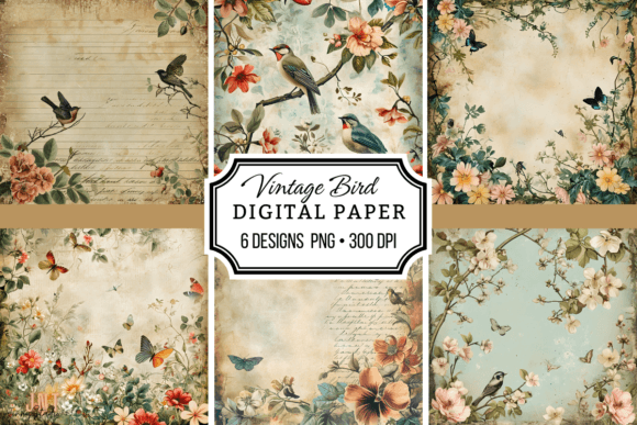vintage birds junk journal background junk journal aesthetic vintage printable wallpaper
