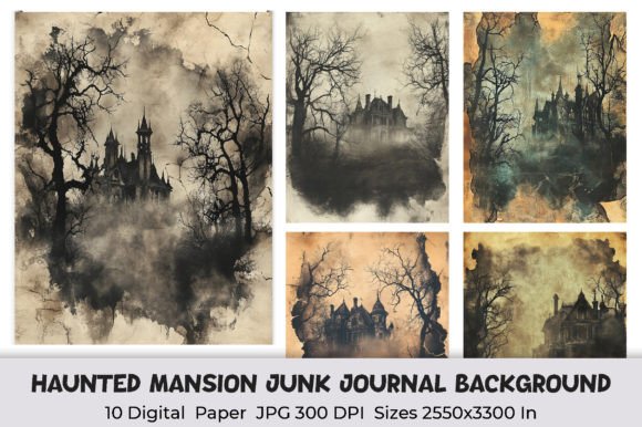 haunted mansion junk journal background junk journal aesthetic vintage printable wallpaper