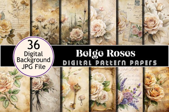 beige roses junk journal background junk journal aesthetic vintage printable wallpaper