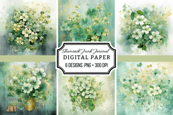 shamrock junk journal background junk journal aesthetic vintage printable wallpaper