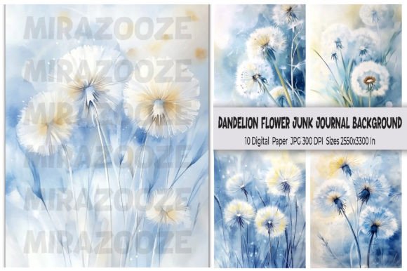 dandelion flower junk journal background junk journal aesthetic vintage printable wallpaper