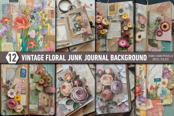 vintage floral junk journal background vol.16 junk journal aesthetic vintage printable wallpaper