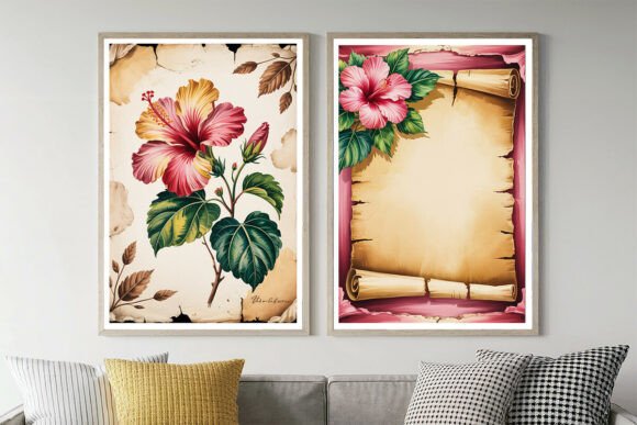 antique style flower art junk journal junk journal clipart digital png printable