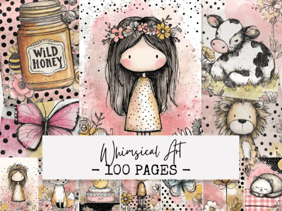 whimsical art junk journal junk journal clipart digital png printable