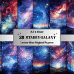 starry galaxy background digital paper junk journal cover ideas printable