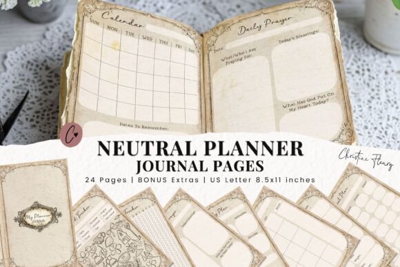 printable neutral planner journal pages junk journal cover ideas printable