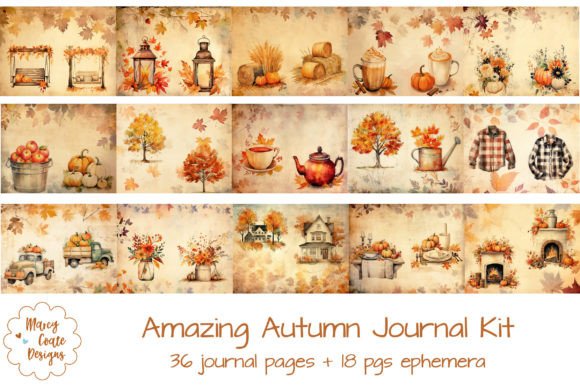 amazing autumn junk journal kit junk journal cover ideas printable