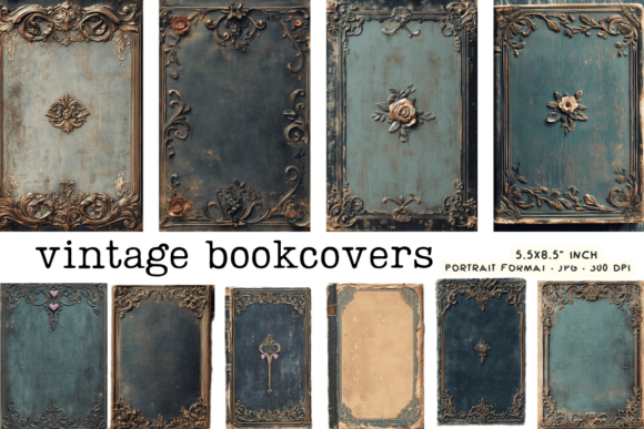 vintage book covers ornate style junk journal cover ideas printable