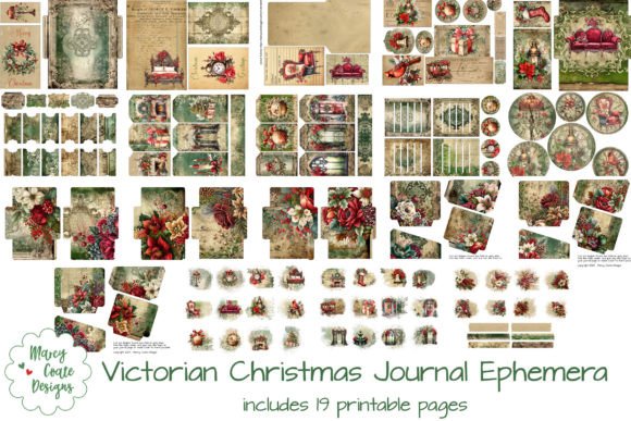 victorian christmas journal & ephemera junk journal cover ideas printable