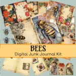 bees printable junk journal ephemera kit printable scrapbook embellishments