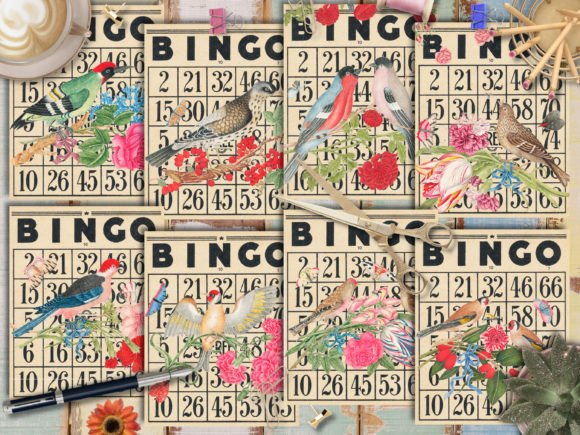 bingo cards junk journal ephemera printable scrapbook embellishments