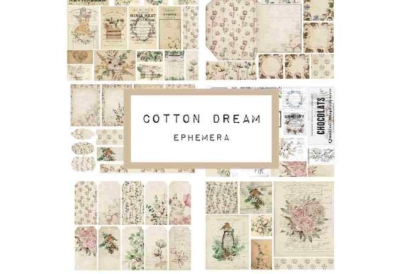 cotton dream junk journal ephemera printable scrapbook embellishments
