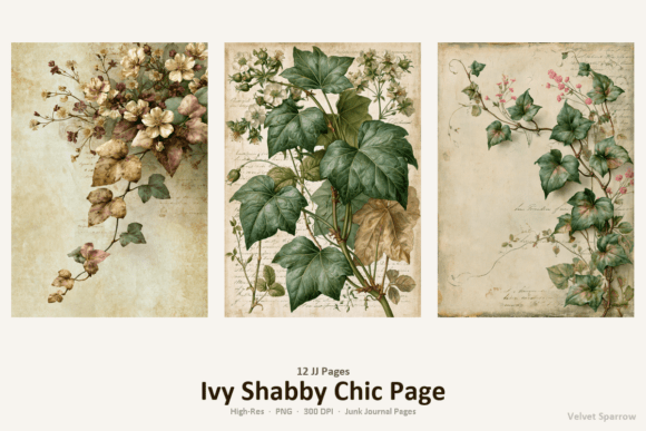ivy shabby chic page junk journal first page intro printable