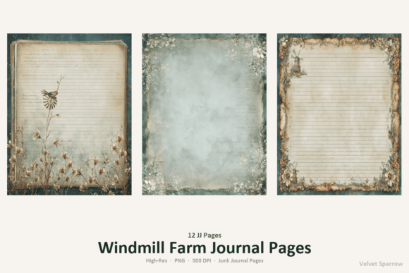 windmill farm journal pages junk journal first page intro printable
