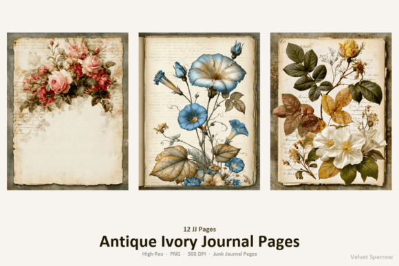 antique ivory journal pages junk journal first page intro printable