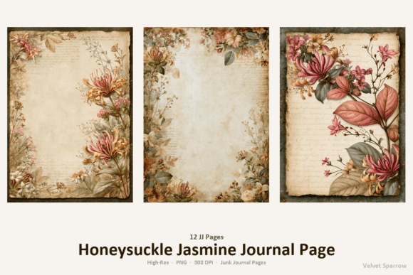 ivy morning glory journal page junk journal first page intro printable
