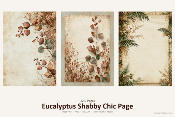 eucalyptus shabby chic page junk journal first page intro printable
