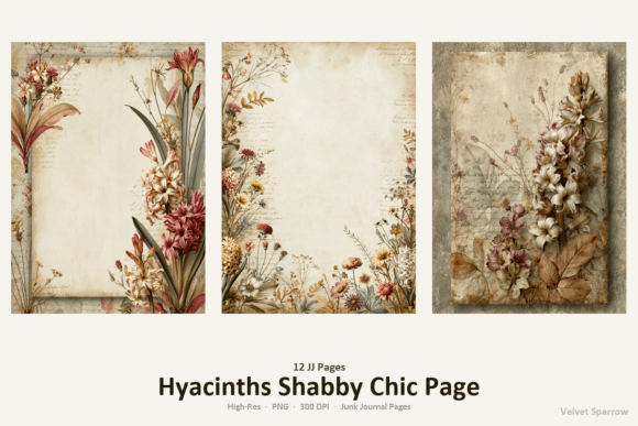 hyacinths shabby chic page junk journal first page intro printable
