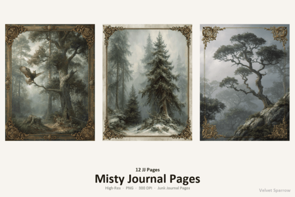 misty journal pages junk journal first page intro printable