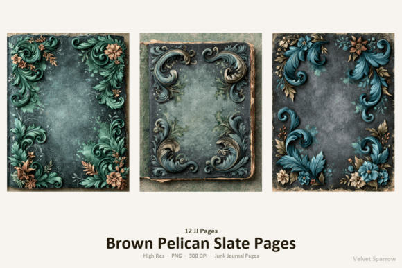 brown pelican slate pages junk journal first page intro printable