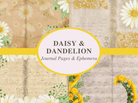 daisy & dandelion journal junk journal first page intro printable