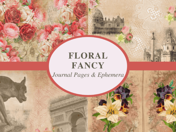 floral fancy journal kit junk journal first page intro printable