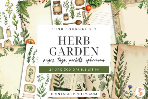 herb garden junk journal kit junk journal kit printable ephemera
