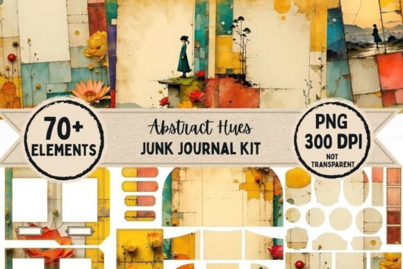 abstract hues junk journal kit junk journal kit printable ephemera